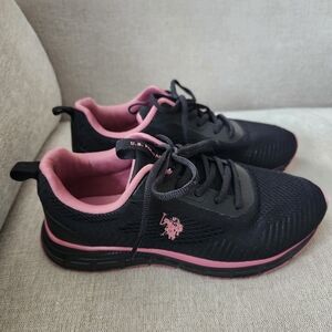 U.S. Polo Assn. Black and Pink Women's Sneakers